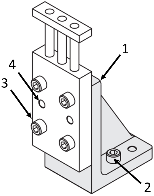 Anwendungsbeispiel-Winkelkonsole - Winkelkonsole mit Zylinder - Winkelkonsole mit geführtem Zylinder - Halter Zylinder - Zylinderhalter