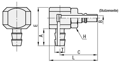 Pneumatikkupplungen/Miniatur-Ausführung/Stecker/Schlauchverbindungsstück in L-Form:Verwandte bildanzeige