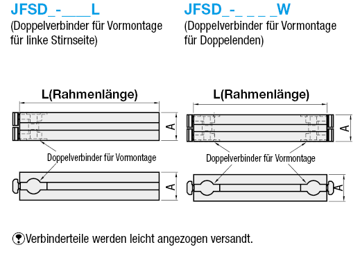 Aluminum Extrusions - with Double Joints pre-Assembled:Verwandte bildanzeige