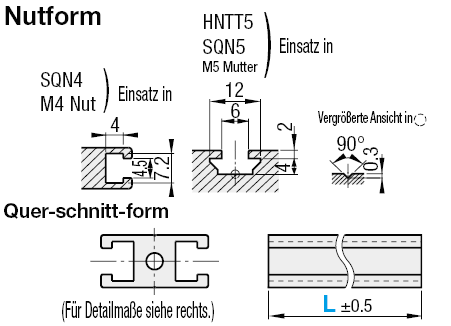 Flache Aluminium-Strangpressprofile/Ohne Schulter/Nutbreite 6mm:Verwandte bildanzeige