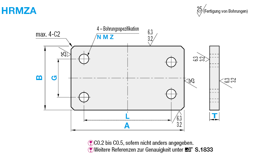 Flachstange für Befestigungsplatten/Halter/Ausführung mit symmetrischer Mitte:Verwandte bildanzeige
