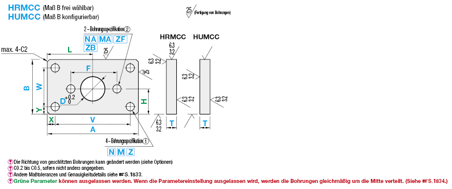 Flachstangen-Montageplatten/Halterungen/Maß B Frei wählbar:Verwandte bildanzeige