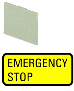 Einlegeschild, gelb, EMERGENCY STOP