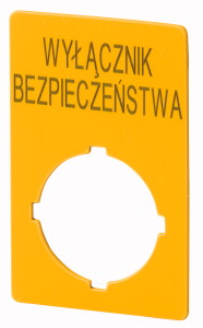Schild, NOT-HALT, H x B = 50 x 33 mm, gelb, Polnisch