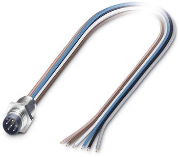 Einbausteckverbinder SACC-DSI, stecker, M12, mit 0,5 m PP-Litze