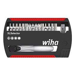 Wiha Bit Set XLSelector Standard 25 mm gemischt 16-tlg, mit Bitratsche 1/4" C6,3