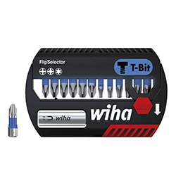 Wiha Bit Set FlipSelector T-Bit 25 mm Phillips, Pozidriv, TORX® 13-tlg, 1/4" C6,3