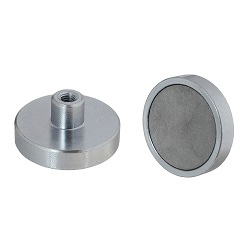 Samarium Cobalt Shallow Pot Magnets / Threaded hole