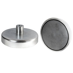 Neodymium Shallow Pot Magnets / Threaded Hole