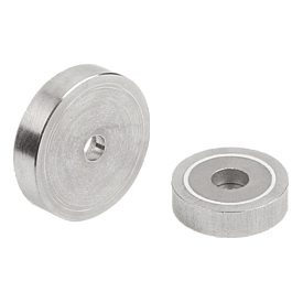 Magnete mit Zylinderbohrung (Flachgreifer) aus SmCo mit Edelstahlgehäuse (K1399)