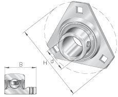 INA Dreiloch-quadratische Flansch Einheiten, Stahl, Schraube in dem Innenring, P - Dichtung
