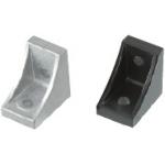 Winkel für Alu-Konstruktionsprofile mit Nutfeder / Serie 8, HBLFS8, HBLFSB8 / Aluminium-Druckguss / 90° / 1 Nut Profil / Nutbreite 10