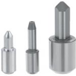 Zentrierstifte / Stahl, rostfreier Stahl / hartverchromt / weich, 50-63 HRC / rund, rautenförmig / Kopf wählbar