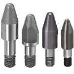 Aufnahmebolzen / rund, rautenförmig / gerundeter Kegel / Gewindezapfen / h7 / Stahl, Werkzeugstahl / TiCN, Dicoat