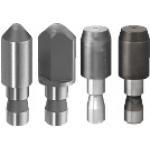 Aufnahmebolzen / rund, rautenförmig / konischer Flachkegel / konischer Steckzylinder / g6 / Stahl, Werkzeugstahl / Dicoat