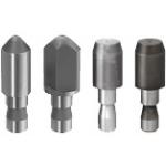 Aufnahmebolzen / rund, rautenförmig / konischer Flachkegel / konischer Steckzylinder / h7 / Stahl, Werkzeugstahl / Dicoat