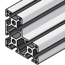Alu-Konstruktionsprofile / Serie 5, HFSP□-□□ / Aluminium extrudiert / eloxiert / 40x40x20 / Nut 6 / L-Form / hohe Parallelität