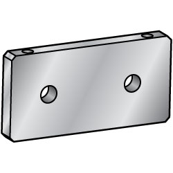 Blechverbinder-Montageplatten / 2 Bohrungen / seitliche Gewinde / gefräst / Material wählbar / VFMQA