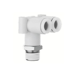 Stainless Steel One-Touch Pipe Fitting KQ2-G Series, Branch Elbow Union Fitting KQ2LU-G (Sealant / No Sealant) 