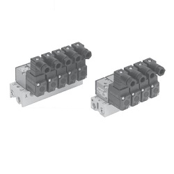 3-port solenoid valve Direct acting poppet type elastic body seal VK300 series manifold