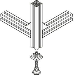 Montagebeispiel für die Grundplatte inkl. Fuß