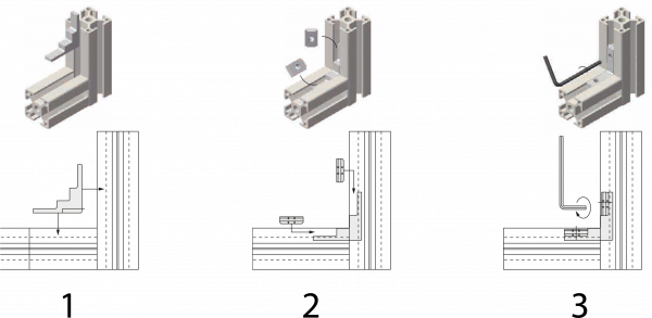 Nachträgliche Montage des Eckverbinders HABLBS
