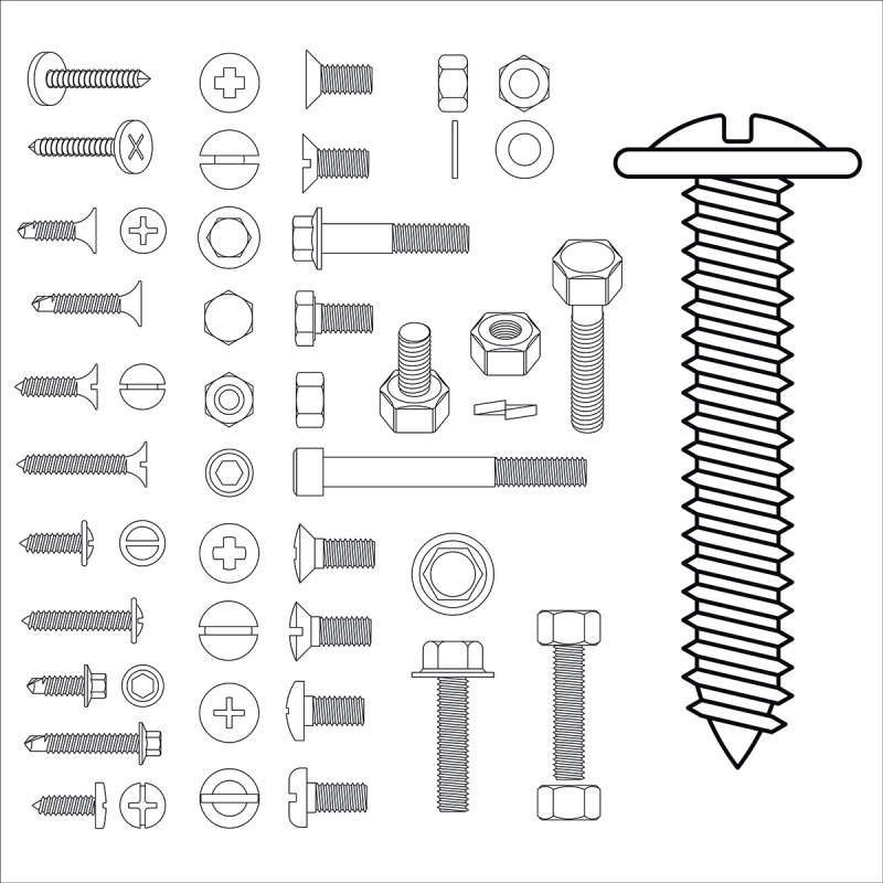 Beispielabbildung - Verschiedene Schraubenformen