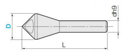 TiN-Coated High-Speed Steel Countersink, with Holes / 90°