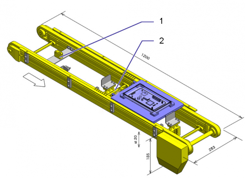 Anwendungsbeispiel: Palettenförderer mit Vorschubzangen