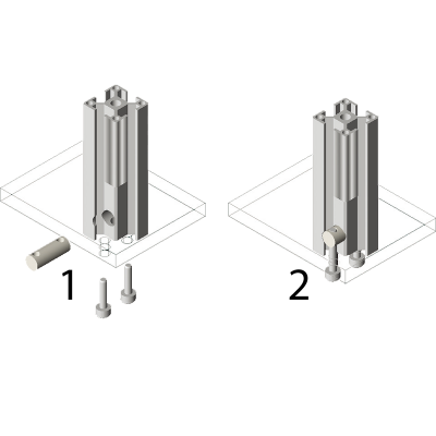 Montage des Blindverbinders HDJRN in zwei Schritten.