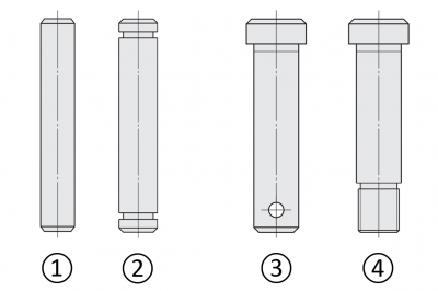Beispielabbildung - verschiedene Bolzen-Ausführungen