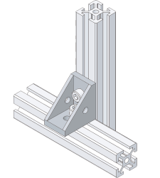 90° versetzter Winkelverbinder in einfacher, kleiner Ausführung