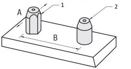 Anwendungsbeispiel: Kombination rautenförmiger mit rundem Positionierstift