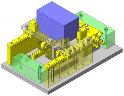 Beispielabbildung - Parallele Anordnung von Profilschinenführungen mit 2 Laufwägen