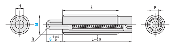 Spring Plungers for Slanted Surfaces (0?15°) with Hex-pin 