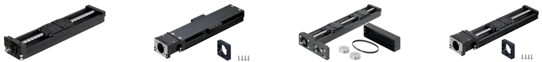 Linearaktuator Sortiment - Linearaktor ohne Abdeckung - Linearaktor mit Abdeckung - Linearmodul seitlicher Antrieb - Linearaktor mit Motoradapterplatte