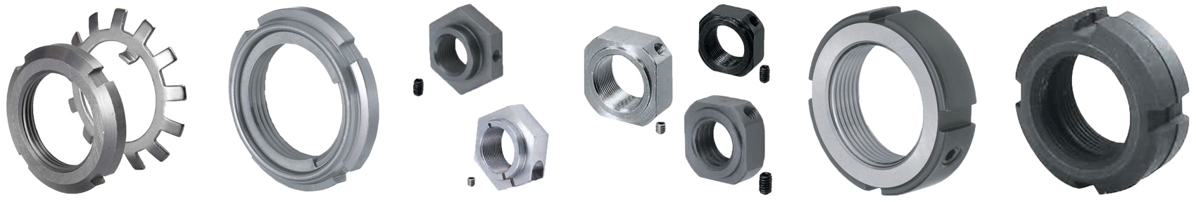 Shaft nuts - lock nuts - steel shaft nut - stainless steel shaft nut - shaft with retaining nut - shaftnNut with clamp screw - shaft nut with grub screw - shaft assembly