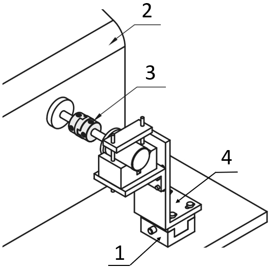 Application example - Performance test stand with shaft coupling - Oldham coupling with engine - test stand with Oldham coupling