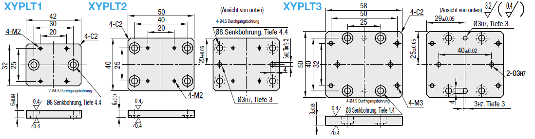 Adapterplatten für XY-Koordinatentische:Verwandte bildanzeige