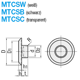 MTCSW5) Abdeckkappen für Bohrloch / PU / Farbe wählbar von MISUMI