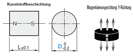 Magnete/Zylindrisch/kunststoffbeschichtet:Verwandte bildanzeige