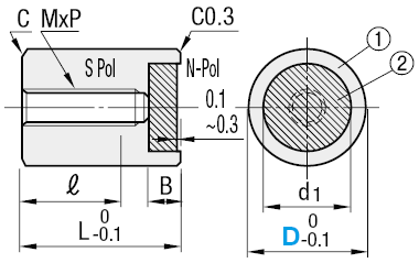 Magnete/Mit Halter/Mit Gewinde/Lange Ausführung:Verwandte bildanzeige