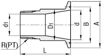 Adapter-Fittings f d Lebensmittelb./Eins. m geradem Rohr m Dichtf. und eins. mit Gew.:Verwandte bildanzeige