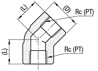 Rohrverbinder für Hochdruckleitungen/45 Grad Kniestück:Verwandte bildanzeige