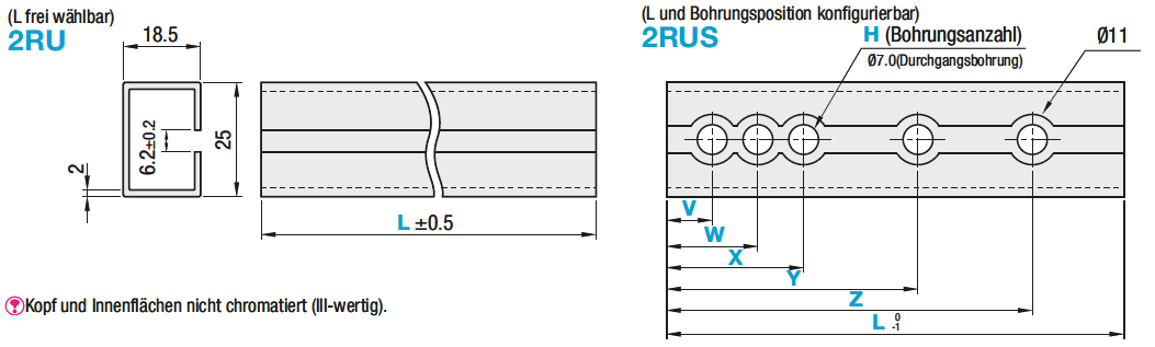 Schienen für Schalter & Sensoren/Stahl-Ausführung/Standardlänge:Verwandte bildanzeige