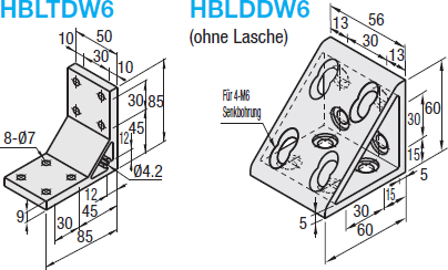 Serie 6/Extra starke Winkelverbinder für 2 Nut Profil/Dreieckwinkelverbinder:Verwandte bildanzeige