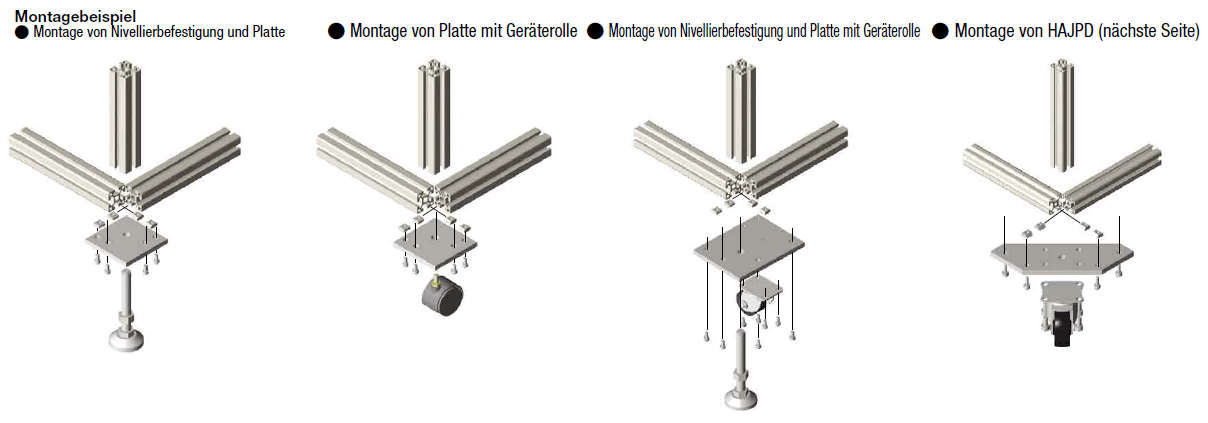 Montageplatten/Für Geräterollen/Justageelemente:Verwandte bildanzeige