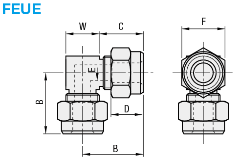 Fluor-Kunststoffkupplungen/90 Grad Kniestück/Verbindungsstück:Verwandte bildanzeige