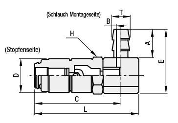Pneumatikkupplungen/Miniatur-Ausführung/Buchse/Schlauchverbindungsstück in L-Form:Verwandte bildanzeige