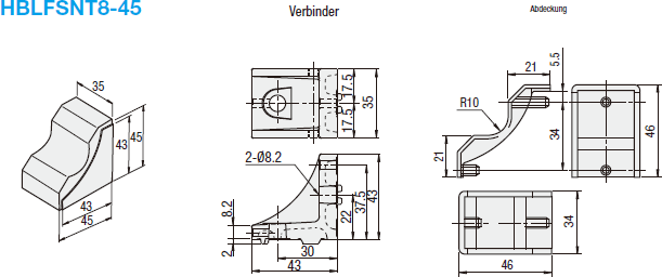 Serie 8-45/Winkelverbinder/Mit Kappe:Verwandte bildanzeige
